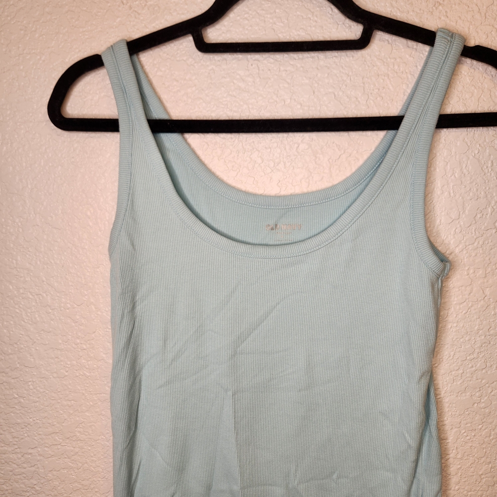 Old Navy First-Layer Slim-Fit Rib-Knit Tank Top for Women Light Blue m - Picture 4 of 11